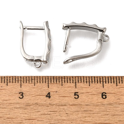 Rack Plating Brass Hoop Earring Findings EJEW-H143-03P-1