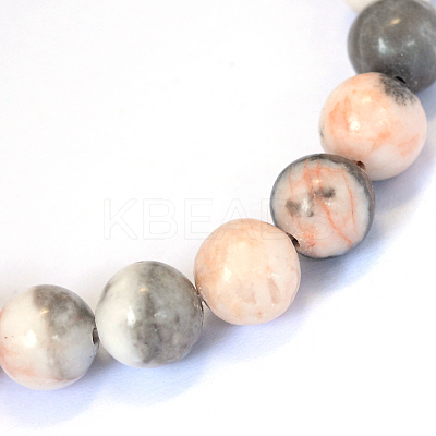 Natural Zebra Jasper Round Beads Strands X-G-E334-6mm-11-1