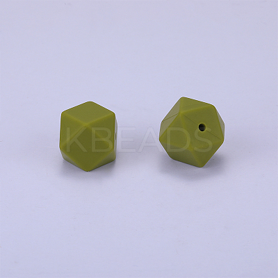 Hexagonal Silicone Focal Beads SI-JX0020A-19-1