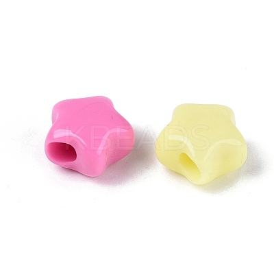 Opaque Plastic European Beads KY-N025-18-1
