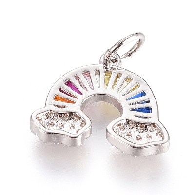 Brass Micro Pave Cubic Zirconia Pendants ZIRC-G166-26P-1