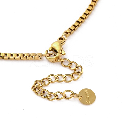 304 Stainless Steel Summer Beach Pendant Box Chain Necklaces NJEW-K389-01GP-02-1