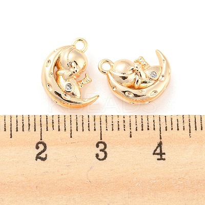 Brass Micro Pave Cubic Zirconia Pendants KK-E090-23G-1