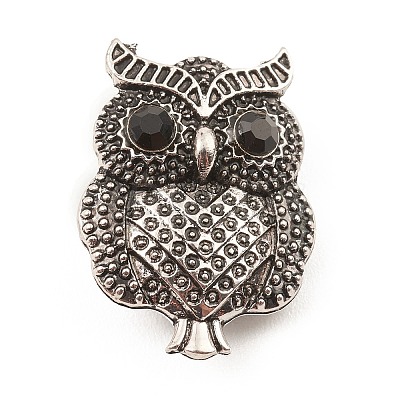 Rhinestone Owl Brooch Pin JEWB-Q030-01AS-1