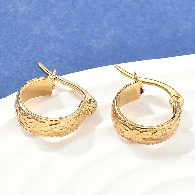 Golden Plated 304 Stainless Steel Hoop Earrings X-EJEW-E158-21G-1