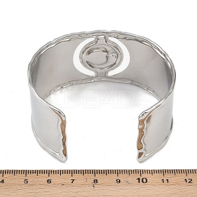 Moon 304 Stainless Steel Cuff Bangles LS-BJEW-B157-01PG-1