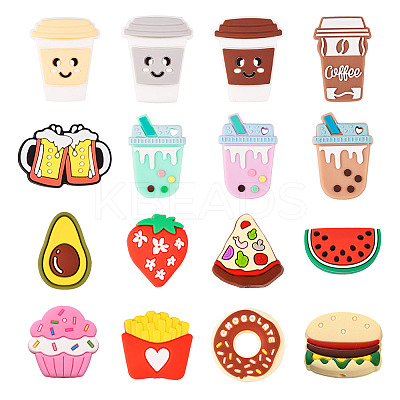 15Pcs 15 Styles Food Silicone Focal Beads SIL-TA0001-87-1