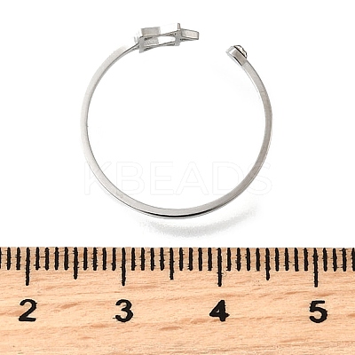 304 Stainless Steel Micro Pave Cubic Zirconia Open Cuff Rings LS-RJEW-S628-02P-1