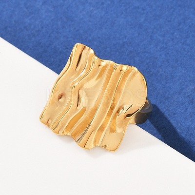 304 Stainless Steel Cuff Open Rings for Women RJEW-H255-01G-07-1
