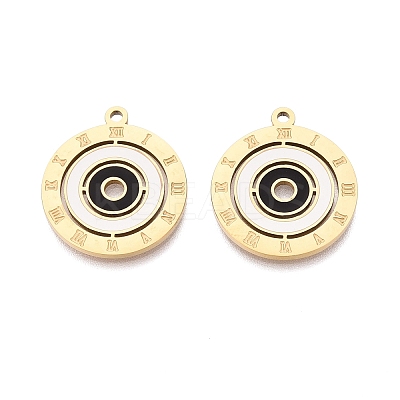 304 Stainless Steel Enamel Pendants STAS-Q111-10G-01-1