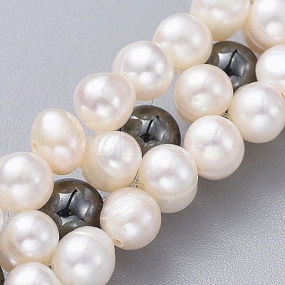 Non-Magnetic Synthetic Hematite Beads Bracelets BJEW-JB04605-1