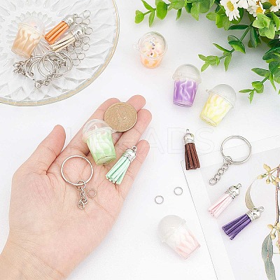 Imitation Milk Tea Keychain Making Kit DIY-SC0020-69-1