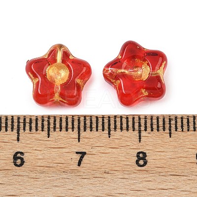 Electroplate and Golden Metal Enlaced Glass Beads EGLA-T029-02C-1