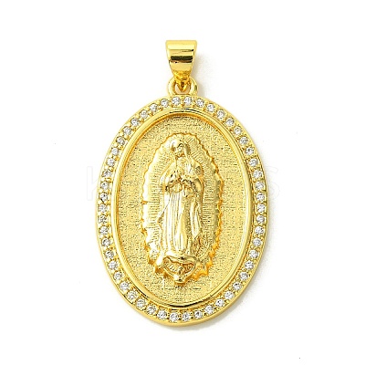 Brass Micro Pave Clear Cubic Zirconia Pendants KK-H472-46G-1