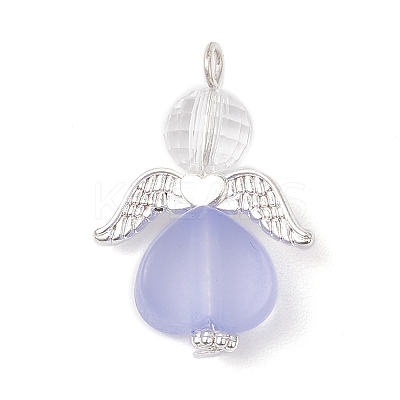 Transparent Acrylic Angel Pendants PALLOY-JF04095-03-1