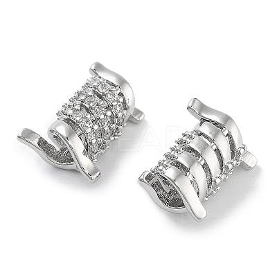 Rack Plating Brass Micro Pave Cubic Zirconia Beads KK-Z071-38P-1
