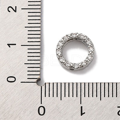 Rack Plating Brass with Cubic Zirconia Bead Frame KK-S406-09E-P-1