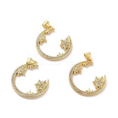Rack Plating Brass Micro Pave Cubic Zirconia Pendants LS-KK-A160-16G-1