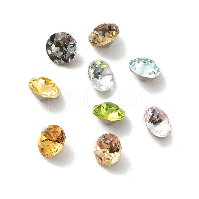 Faceted K9 Glass Rhinestone Cabochons GGLA-R402-08B-1