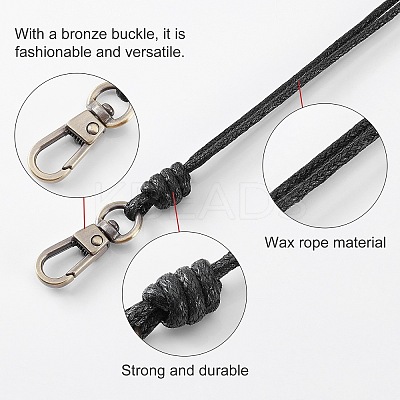4Pcs 2 Colors Wax Cord Necklace Makings AJEW-PH0003-03-1
