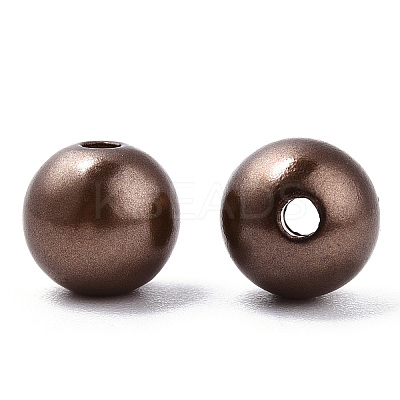 Spray Painted ABS Plastic Imitation Pearl Beads OACR-T015-05C-04-1