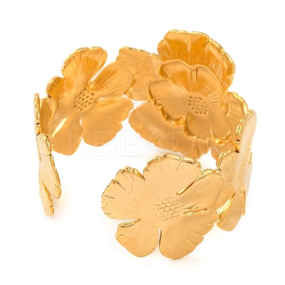 304 Stainless Steel Open Cuff Bangles for Women BJEW-G711-01C-G-1