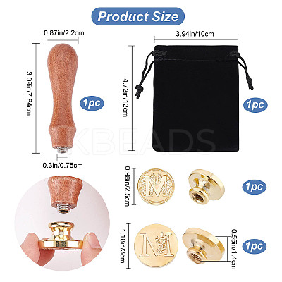 2Pcs 2 Styles Brass Stamp Heads DIY-CP0007-68B-1