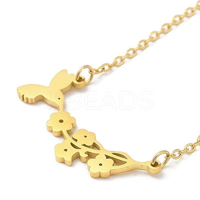 304 Stainless Steel Pendant Necklaces NJEW-H010-01G-1