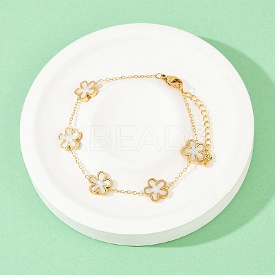 304 Stainless Steel Link Bracelets for Women BJEW-G747-04G-1