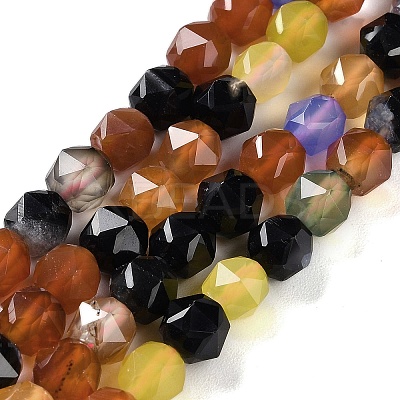 Natural Multi-Color Agate Beads Strands G-NH0021-A18-01-1
