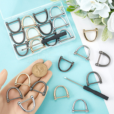 20Pcs 4 Colors Zinc Alloy Adjustable Alloy D Ring Clip Buckles for Bag Chain Strap with 2Pcs Iron Screwdriver FIND-GF0006-92-1