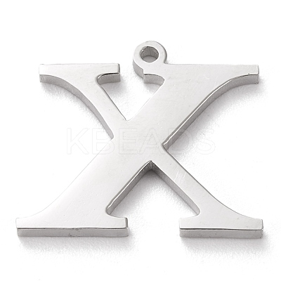 Tarnish Resistant 304 Stainless Steel Letter Pendant Rhinestone Settings STAS-J028-01X-1