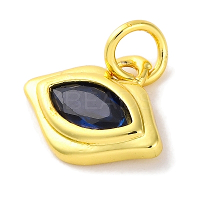 Rack Plating Brass Micro Pave Cubic Zirconia Charms KK-F881-04G-03-1