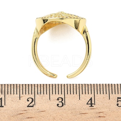 Brass Micro Pave Cubic Zirconia Cuff Rings for Women RJEW-F196-03G-1