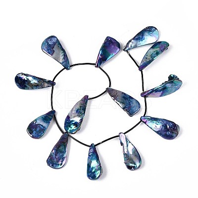 AB Color Plated Dyed Natural Freshwater Shell Beads Strands SHEL-T020-55C-1