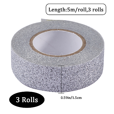 3 Rolls Glitter Foil Masking Tapes DIY-GF00007-47A-1