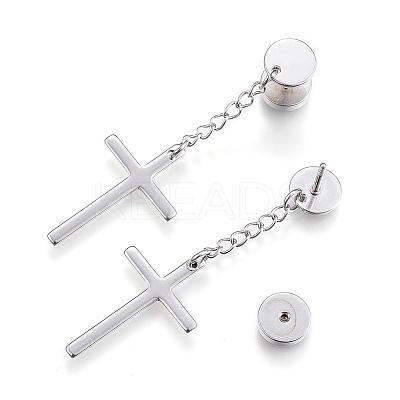 Tarnish Resistant 304 Stainless Steel Stud Earrings EJEW-K043-07P-1