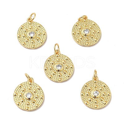 Rack Plating Brass Micro Pave Clear Cubic Zirconia Pendants LS-KK-H431-21G-1