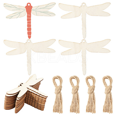 Wood Insect Pendant Decorations HJEW-WH20016-02B-1