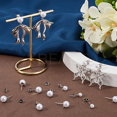 120Pcs 3 Size Iron Stud Earring Findings STAS-SP0001-51P-1