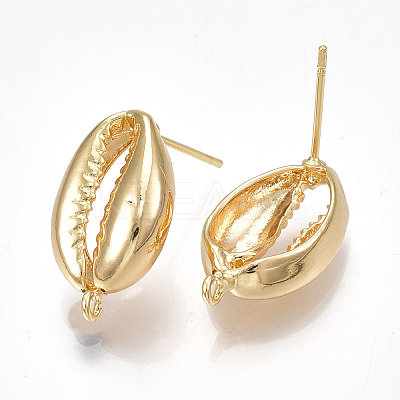 Brass Stud Earring Findings LS-X-KK-S350-056G-1