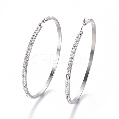304 Stainless Steel Big Hoop Earrings EJEW-L232-036J-P-1