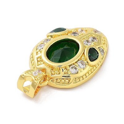 Brass Micro Pave Cubic Zirconia Pendants KK-F877-11G-1