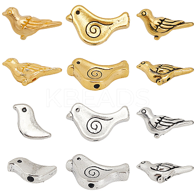 150Pcs 6 Styles Tibetan Style Alloy Beads TIBEB-SC0001-48-1