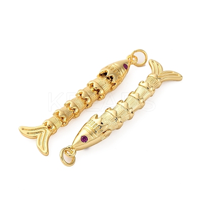 Rack Plating Brass Micro Pave Cubic Zirconia Pendants KK-M309-38G-G-1