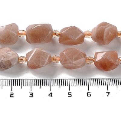 Natural Peach Moonstone Beads Strands G-C182-13-01-1