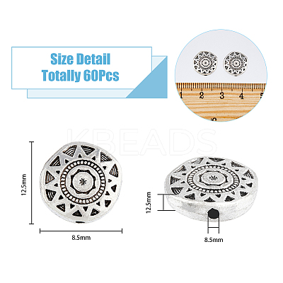 60Pcs Tibetan Style Alloy Beads TIBE-DC0001-03-1
