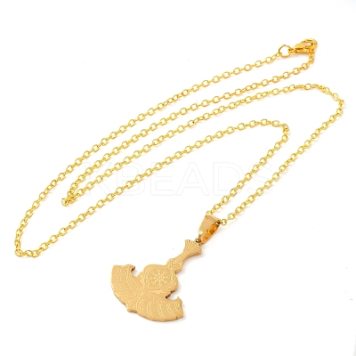 201 Stainless Steel Pendant Necklaces LS-NJEW-G118-04G-1
