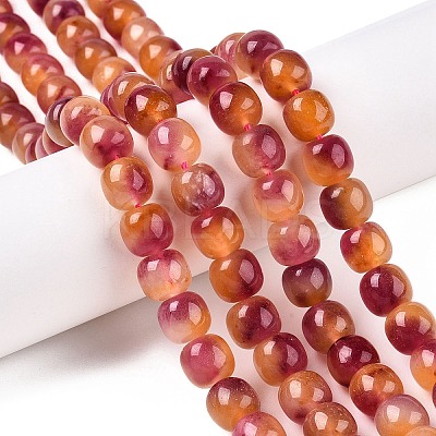 Dyed Natural White Jade Beads Strands G-T138-D09-1