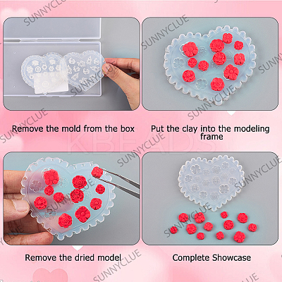 4Pcs 4 Styles Silicone Carved Molds MRMJ-SC0001-47A-1